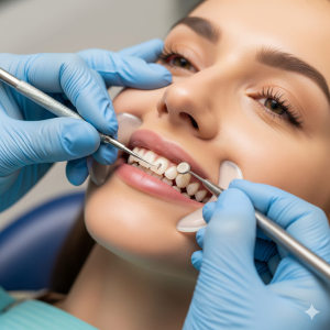 An expert dentist performing the best cosmetic bonding in Noida to repair a patient's smile at Renew U Clinic.