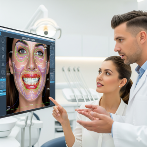 A patient co-designing her smile with the best Digital Smile Design in Noida at Renew U Clinic.