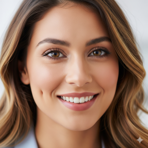 A smiling woman showcasing the natural-looking result of the best dimple creation in Noida at Renew U Clinic.